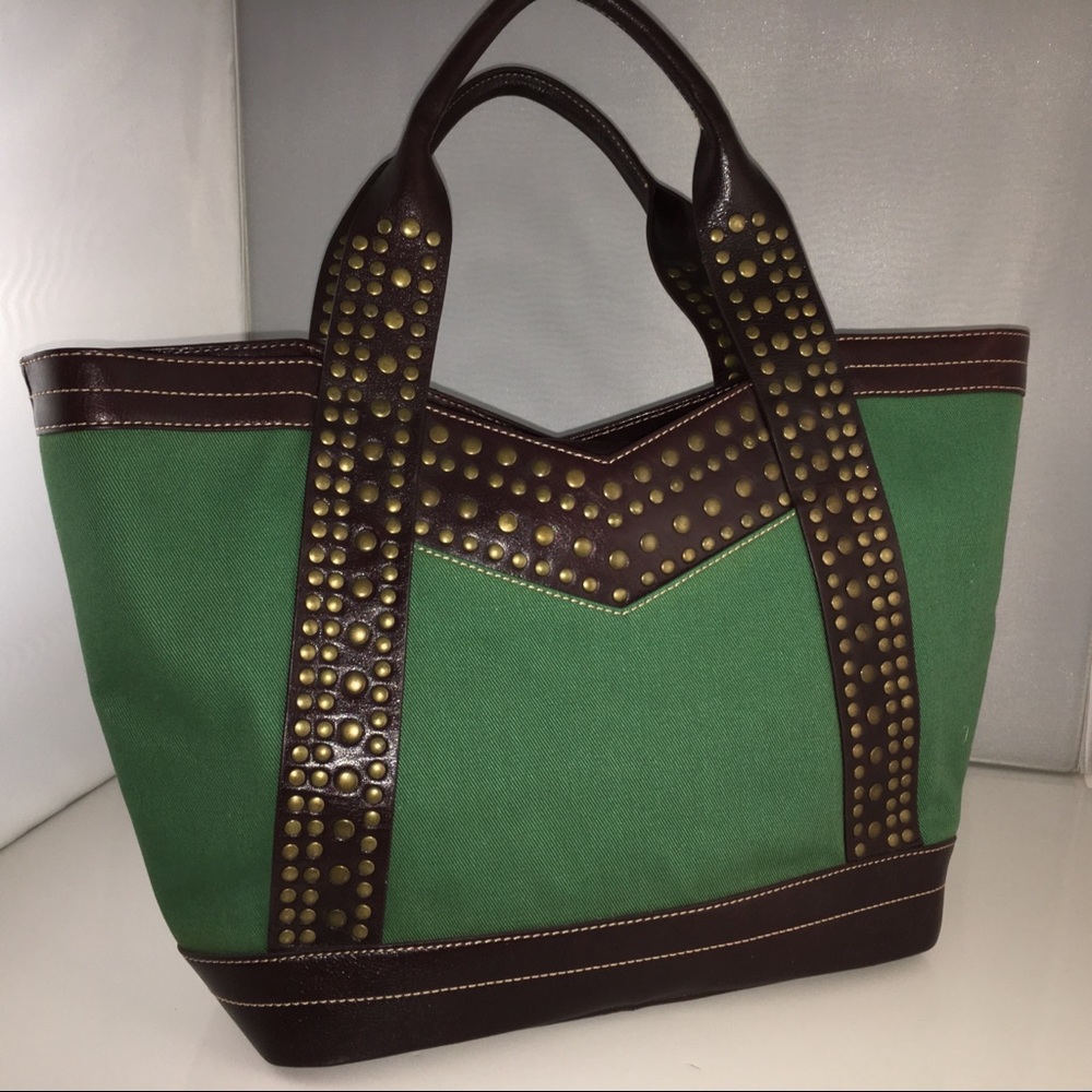 ROXX New York Canvas ToteLeather trim & Nail Head